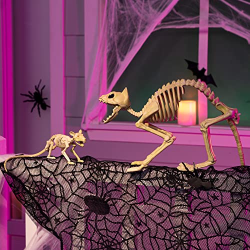 Skeleton Cat and Rat Set for Halloween Decor
