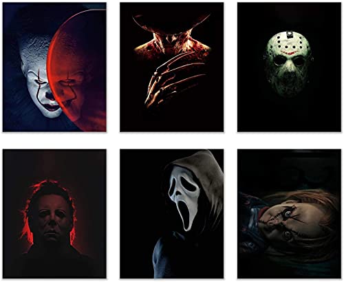 Horror Movie Villains Art Print Set of 6
