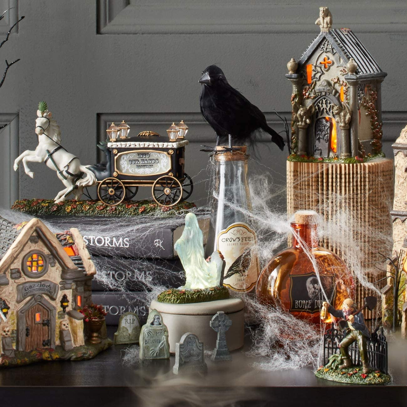 Dept 56 Halloween Tombstone Village Accessory Set