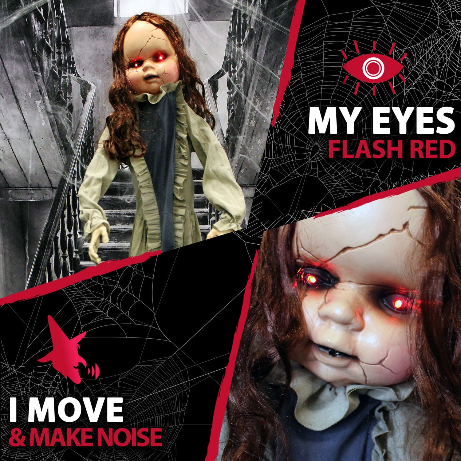 5-Ft. Animatronic Zombie with Flashing Eyes