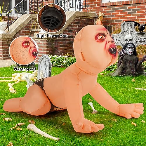Inflatable Zombie Baby Decoration with LED Lights