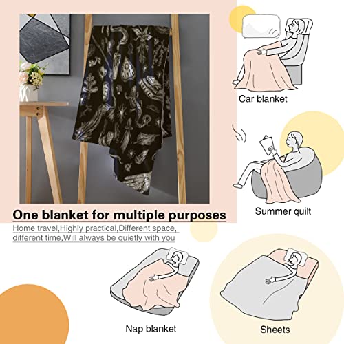 Gothic Halloween Fleece Blanket for Year-Round Comfort