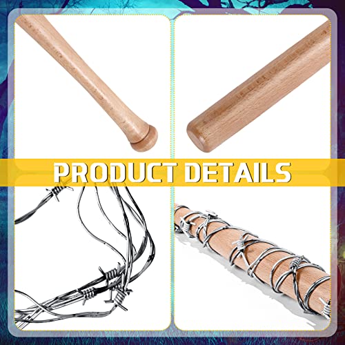 Wooden Baseball Bat and Faux Barbed Wire Set