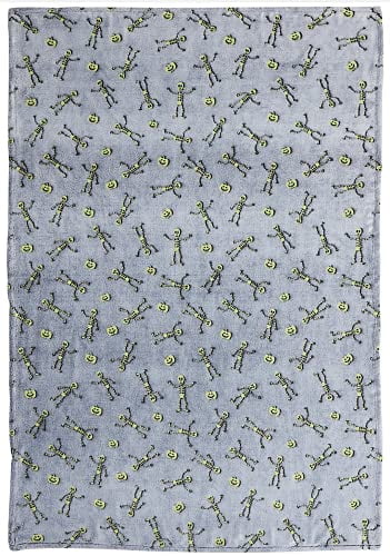 Glow in the Dark Skeletons and Pumpkins Blanket