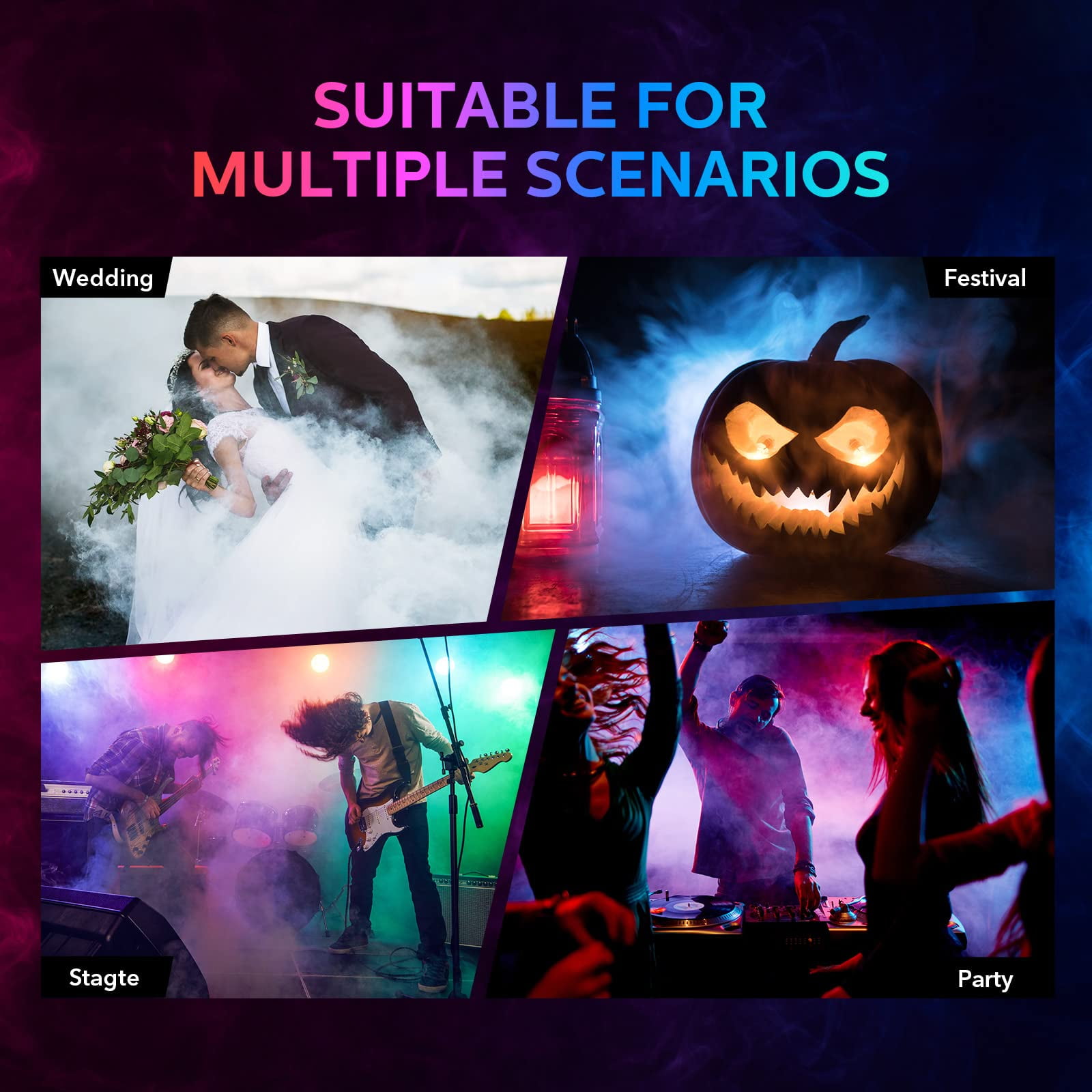 500W Color Fog Machine with LED Lights