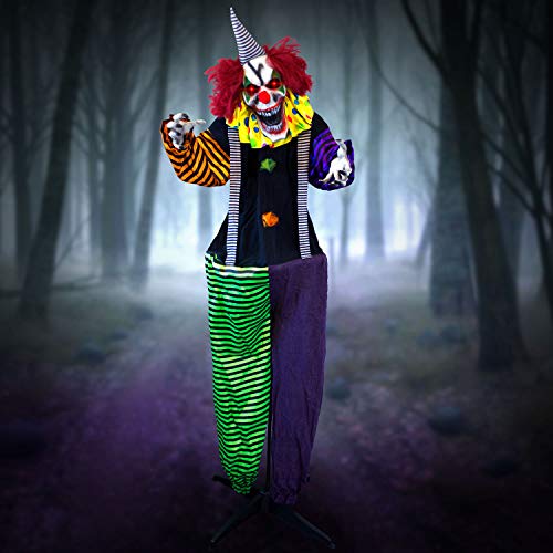 5ft 9in Animated Evil Clown Halloween Decoration