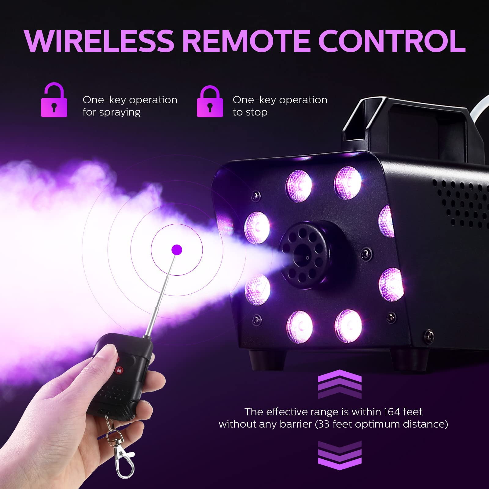 500W Color Fog Machine with LED Lights