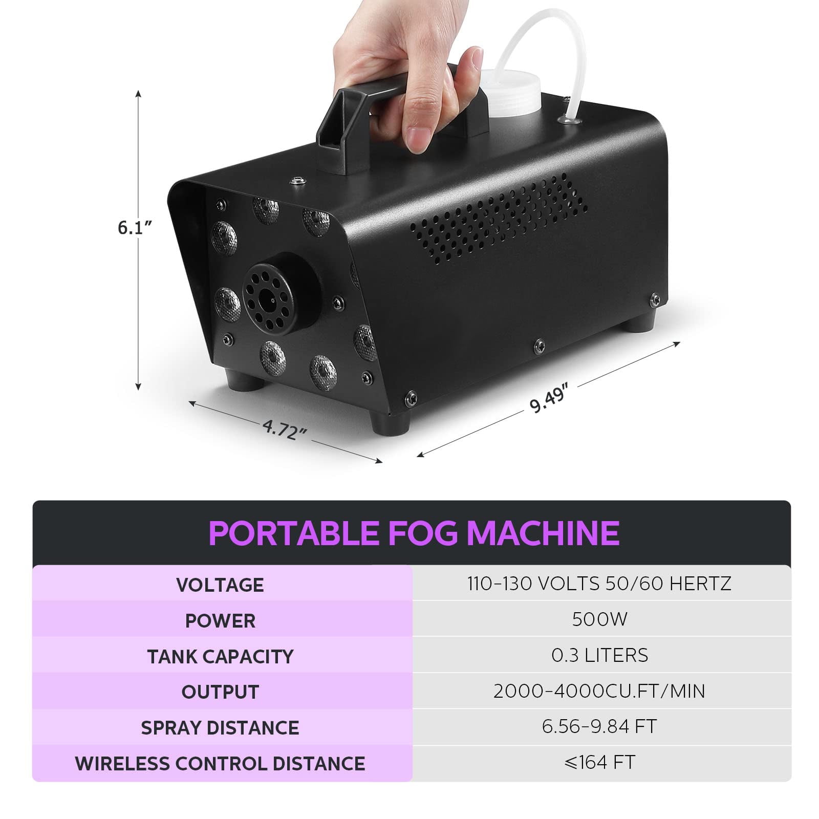 500W Color Fog Machine with LED Lights