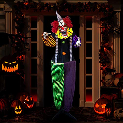 5ft 9in Animated Evil Clown Halloween Decoration