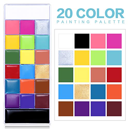 20 Color Face Paint Palette for Halloween Fun