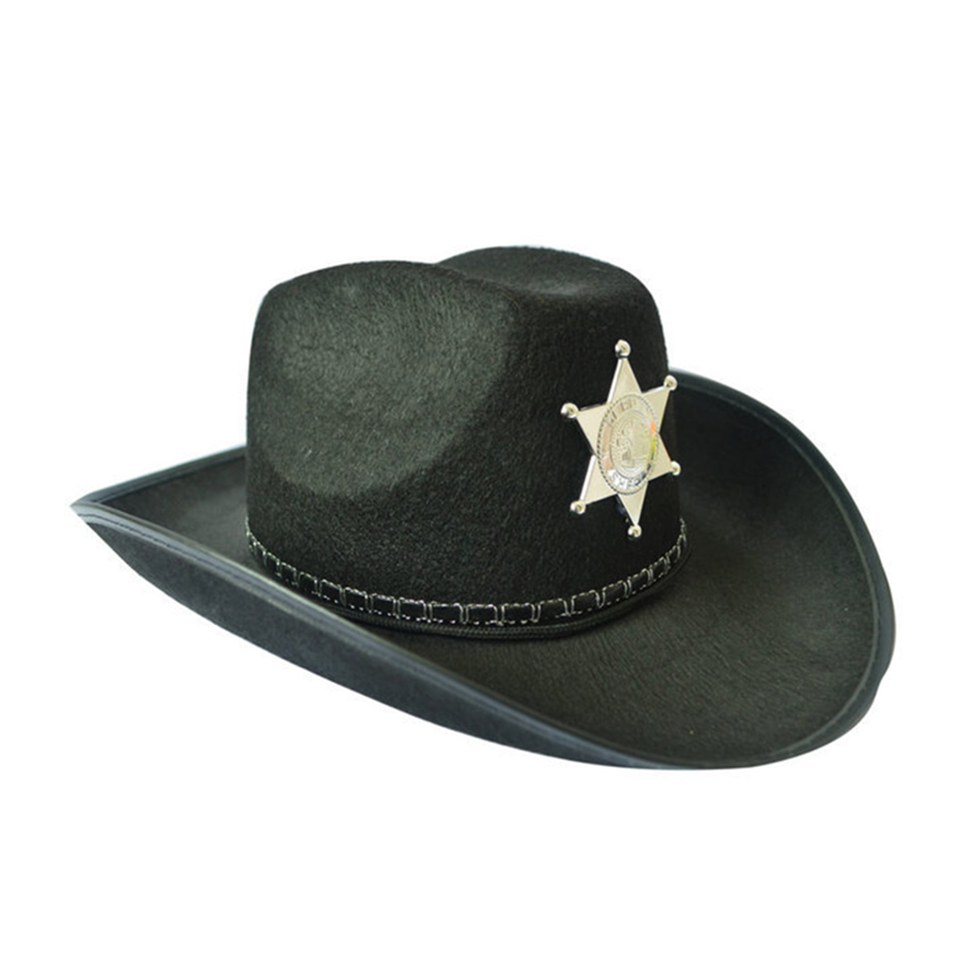 Brown Sheriff Cowboy Hat with Star Badge