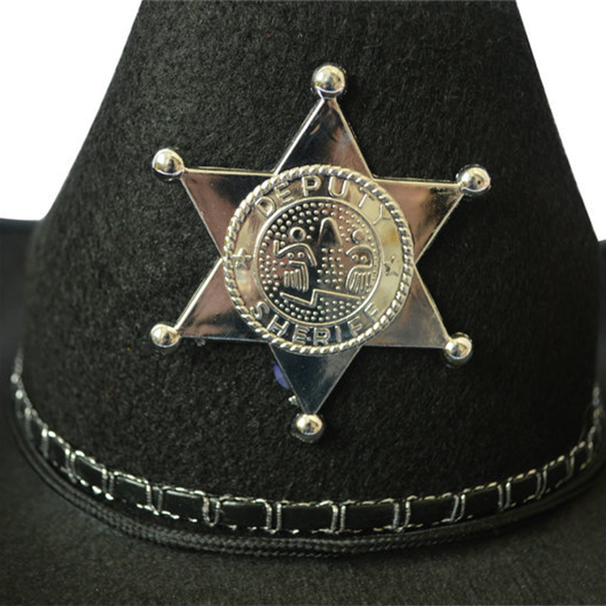 Brown Sheriff Cowboy Hat with Star Badge