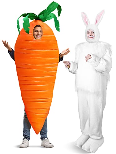 Adult Plush Bunny and Carrot Costume Set