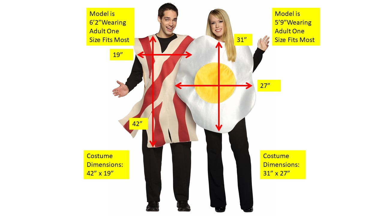 Fun Bacon and Eggs Couples Costume Set