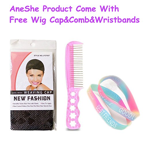 AneShe 28" Long Wavy Black Cosplay Wig