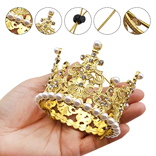 Pet Crown Headband Set for Dogs - Silver & Gold