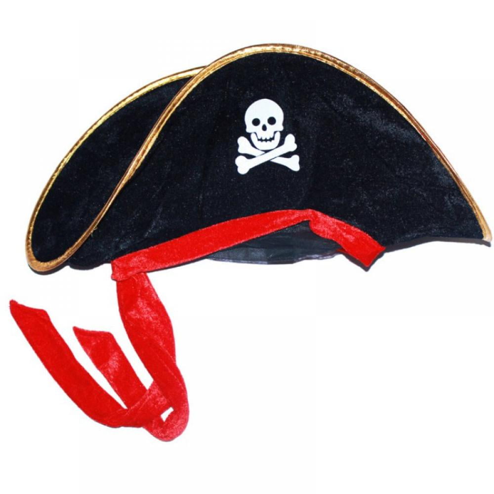 Skull Print Pirate Hat for Halloween Fun