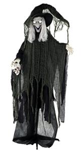 Life-Size Animated Wicked Witch Prop with LED Ball