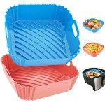 Square Silicone Liners for Air Fryers - 2 Pack