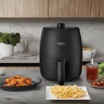 BELLA 2.0 QT Black Air Fryer with Knob