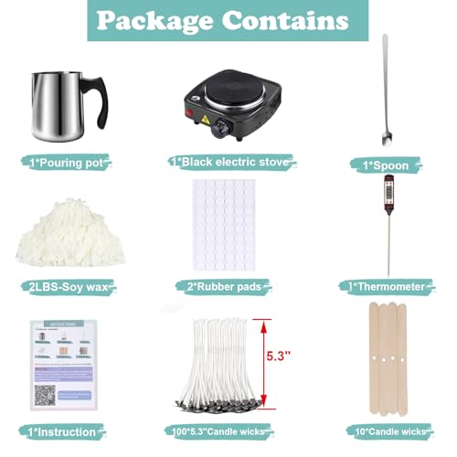 Soy Wax Candle Making Kit with Melter & Supplies