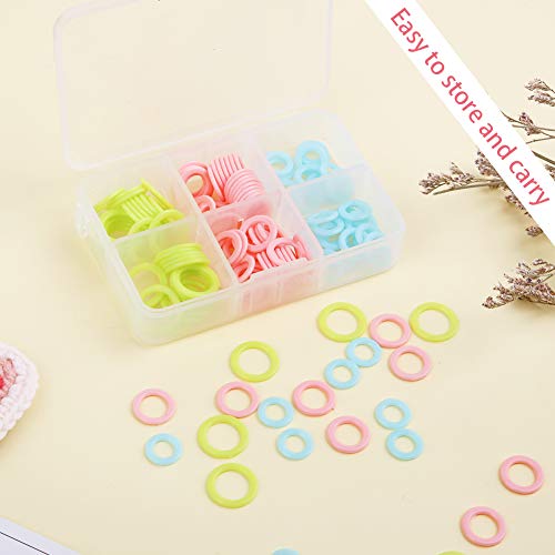 180-Piece Colorful Knitting Stitch Marker Set