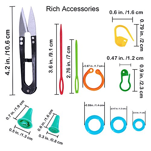 Bamboo Knitting Needle Set with Tools - 36 Pieces