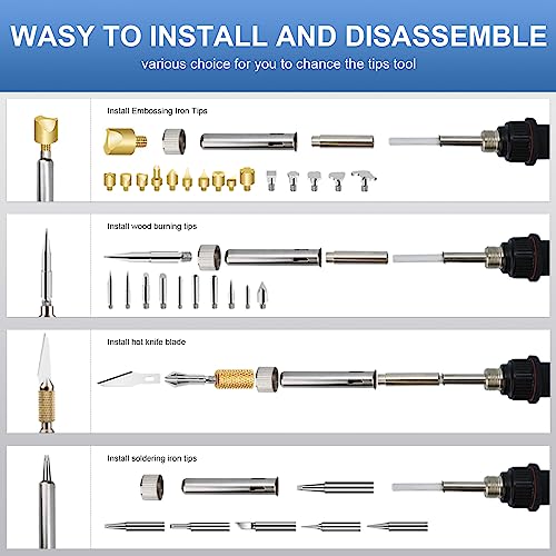 Adjustable Wood Burning Kit with Stencils - 46 Pieces