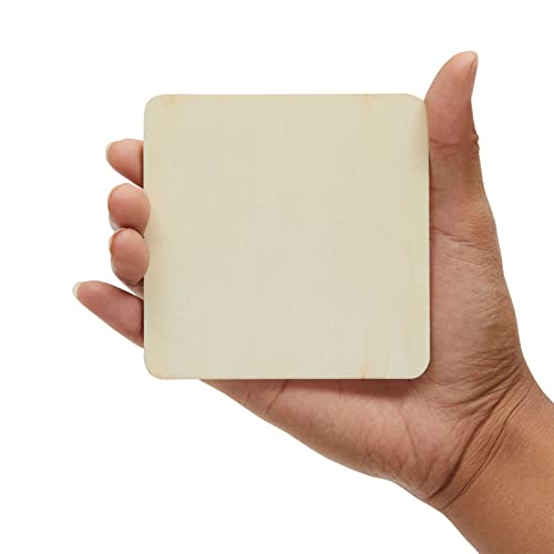70 Pack of Unfinished Wood Squares for DIY Crafts