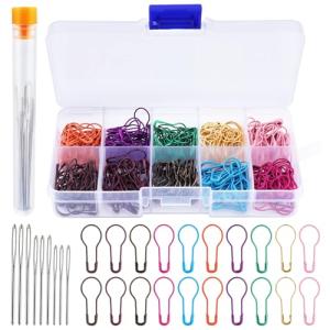 Kollase Stitch Markers, 300 pcs Crochet Markers, Metal Stitch Markers for Crocheting, Crochet Accessories and Supplies, Stitch Markers for Knitting and Crocheting, Safety Pins for Fabric and Paper