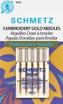 SCHMETZ Gold Titanium Coated Embroidery Needles 75/11