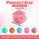 10 Silicone Knitting Needle Stoppers in Hexagon Shape