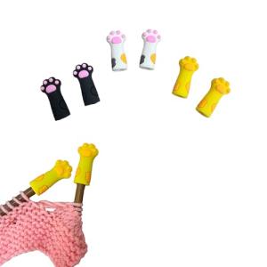 Cat Paw Knitting Needle Stoppers - 6 Pack