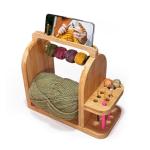Bamboo Yarn Holder with Phone Stand and Organizer