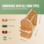 Bamboo Yarn Holder with Phone Stand and Organizer