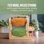 Bamboo Yarn Holder with Phone Stand and Organizer