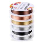PAXCOO 6 Pack Jewelry Beading Wire (24 Gauge)