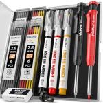 Nicpro 2 Pack Mechanical Carpenter Pencils with Sharpener