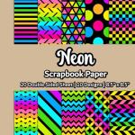 Neon Geometric Scrapbook Paper - 10 Designs