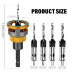 4-Piece Countersink Drill Bit Set with Depth Stop