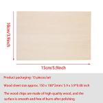 15 Pack Unfinished Basswood Sheets for DIY Crafts