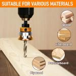 4-Piece Countersink Drill Bit Set with Depth Stop