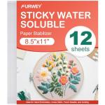 FURWEY 12PCS Printable Water Soluble Embroidery Paper