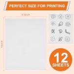 FURWEY 12PCS Printable Water Soluble Embroidery Paper