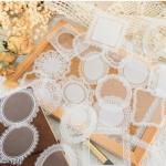 120 PCS Waterproof Lace Scrapbook Stickers Set
