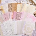 Assorted Textured Scrapbook Paper & Mesh Fabric Set