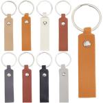 24 Pcs PU Leather Keychain Blanks for DIY