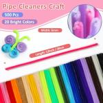 500 PCS Colorful Thick Pipe Cleaners for Crafts