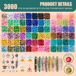 6mm Glass Bead Kit - 72 Colors, 3000pcs