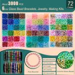 6mm Glass Bead Kit - 72 Colors, 3000pcs